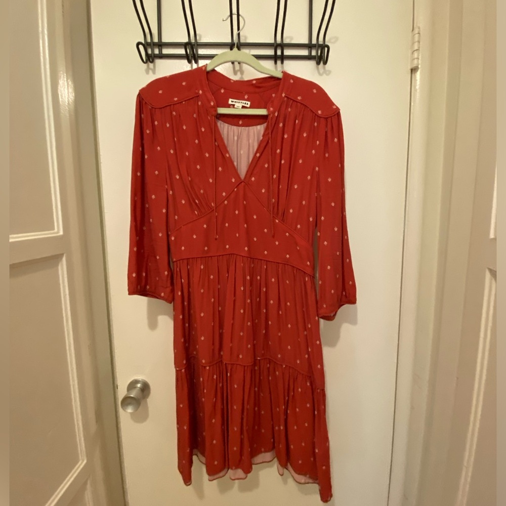 Whistles Brick Red Print Dress - Maggie Fleur De Lis View 4